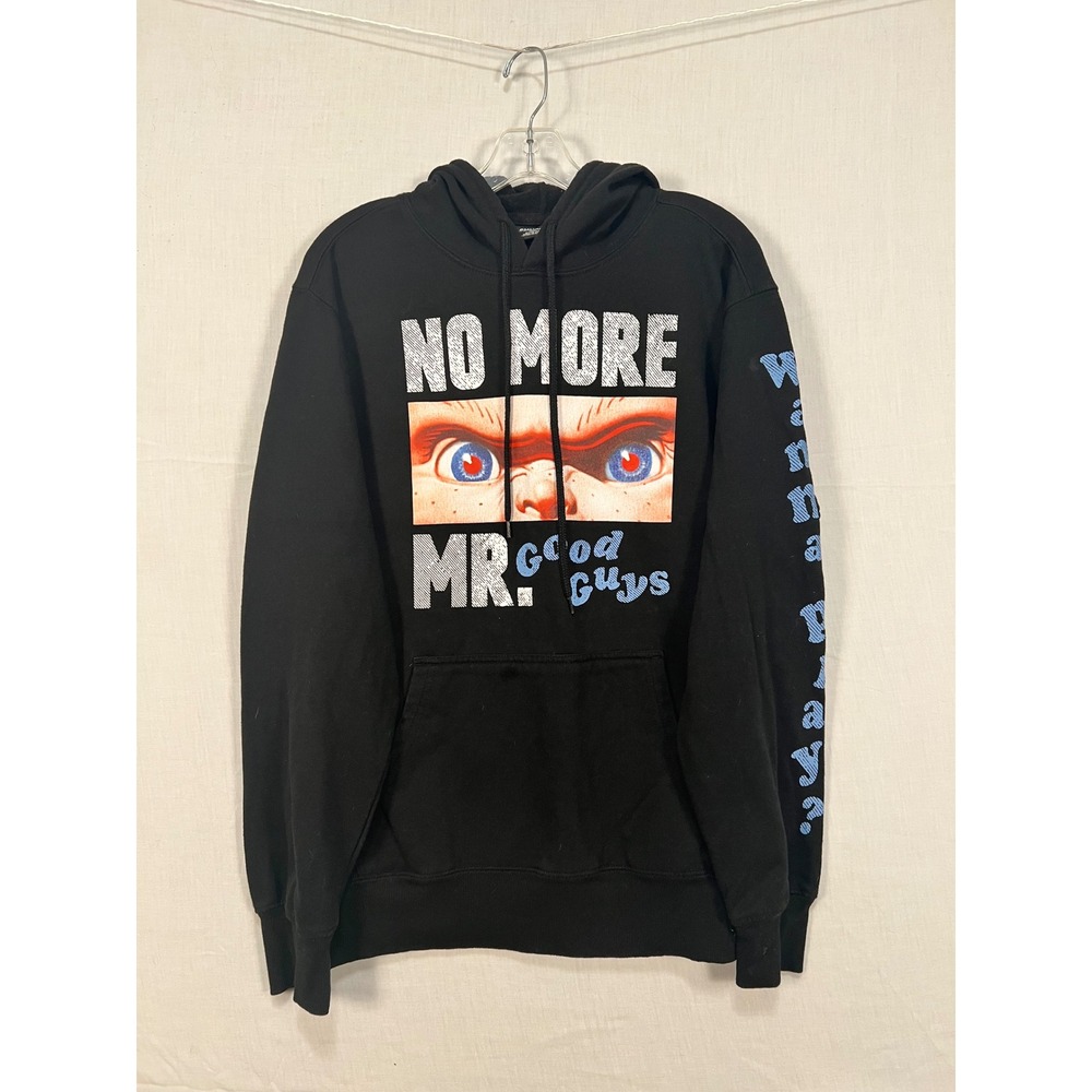 Chucky Child's Play No More Mr Good Guys Black Graphic Hoodie Mens Medium 3327